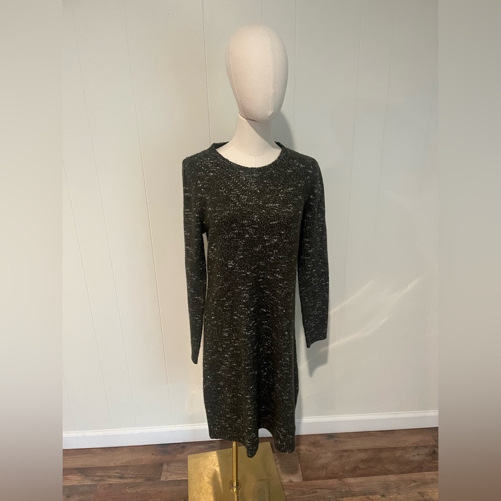 Talbots Long Sleeved Crew Neck Knit Sweater Dress, Mid Length